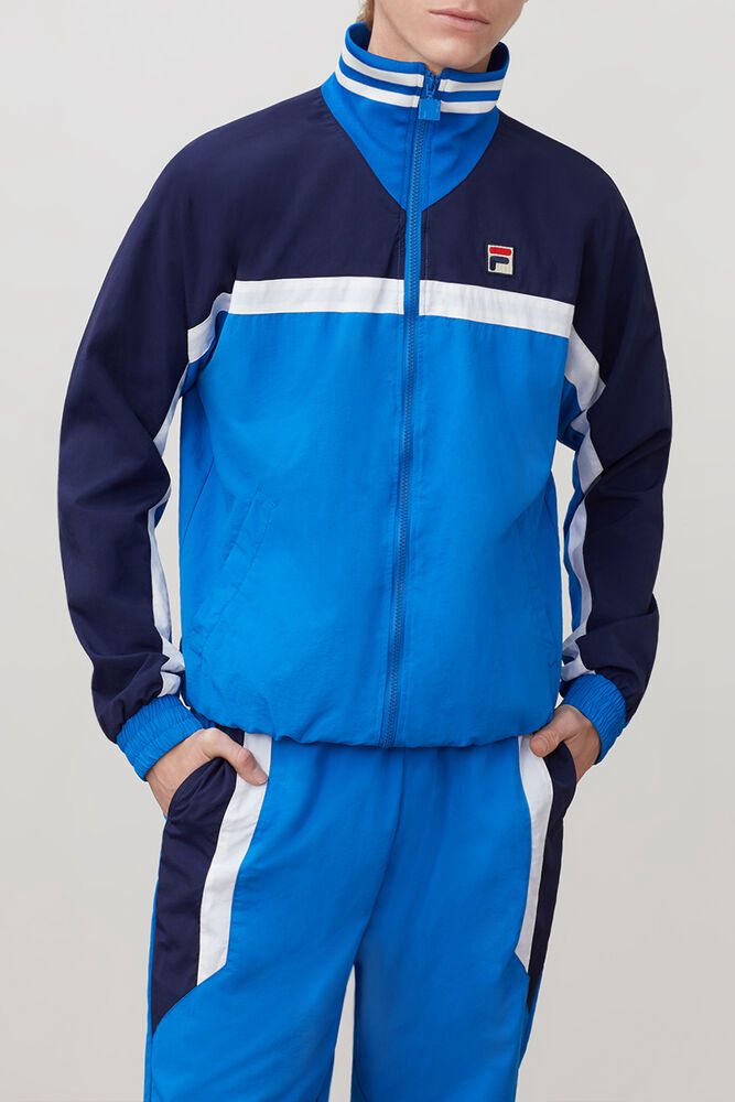 Fila Diego Track Blue Jacket Mens - NZ 15476-MAYI